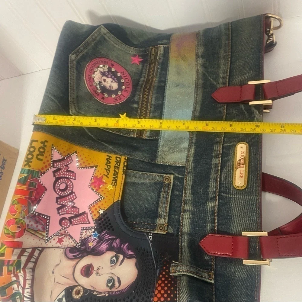 Nicole Lee Tote Purse/Shoulder-Bag Unique Beautiful Interior Tiny Scuff Rare